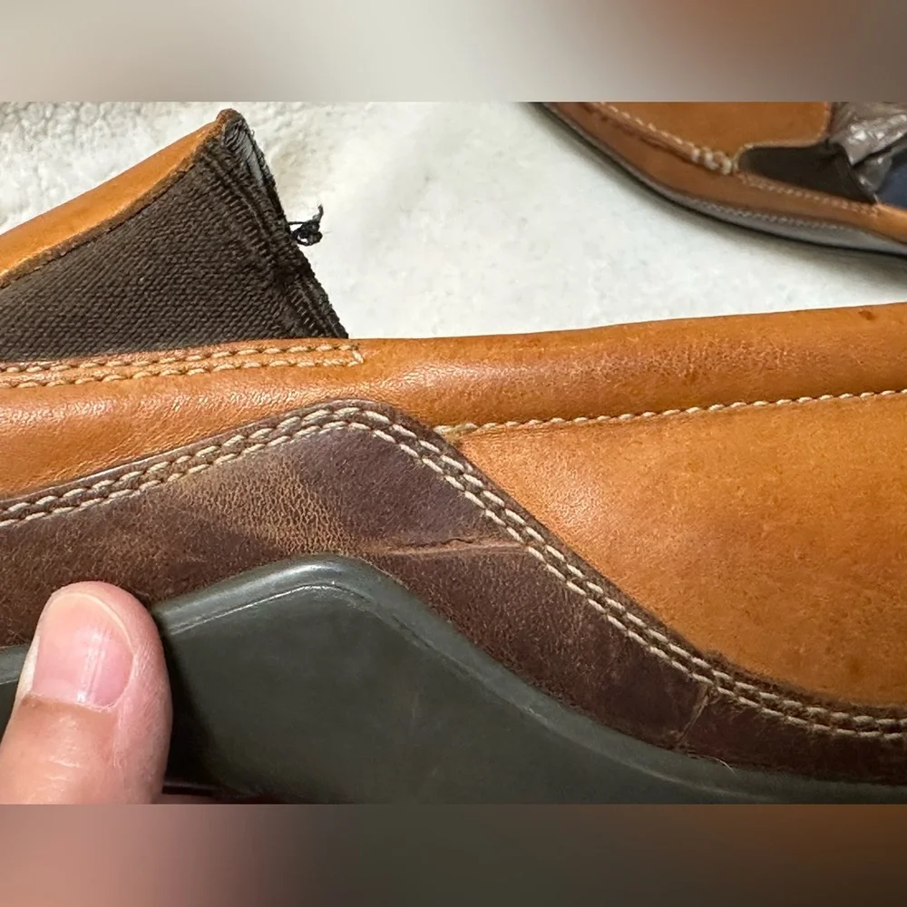 Cole Haan Tucker Venetian Light Brown & Dark Brown Loafers Men's 10M - Flawed